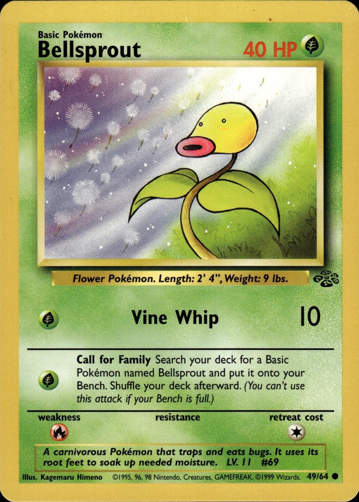 Pokemon Jungle Common Bellsprout 49/64 - Near Mint (NM)