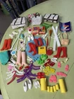 60’s & 70's Vtg Barbie Lot Of 83 Accessories Barbie shoes, hangers, skies