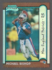 MICHAEL BISHOP 1999 Bowman Chrome REFRACTOR Parallel Card RC 204 Rookie Patriots. rookie card picture