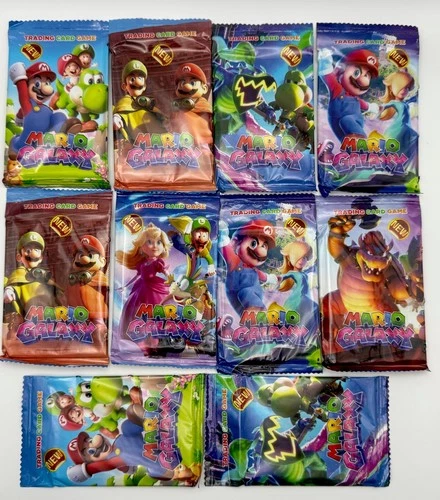 Super Mario Galaxy Child Trading Card Game LOT OF 10 SEALED PACKS 🍄⭐️ - product listing photo