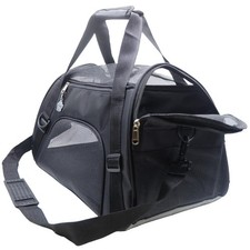 Luxurious Soft-Sided Travel Carrier for Cats and Puppies - Black - 13 lbs Limit