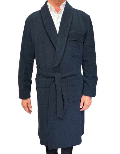 SGARLATA HOME Robe De Chambre Courte Pour Homme En Laine Mélangée Modèle Châle Oslo - Chaleur Et Élégance