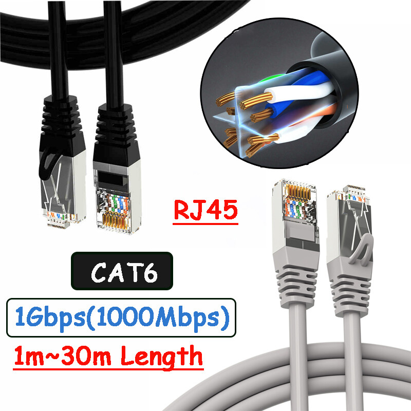CAT6 RJ45 Cable Network LAN Patch Lead Fast Speed Router to PC