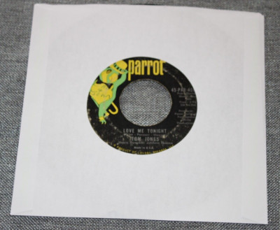 Tom Jones   Love Me Tonight / Hide And Seek 7  Vinyl 45 RPM Record 1969