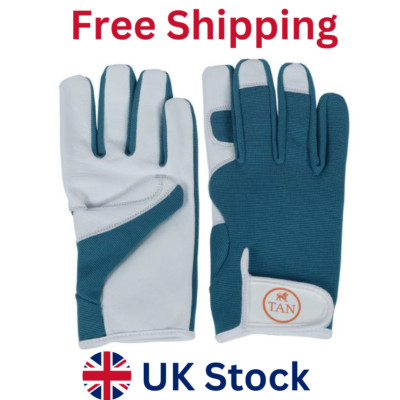 Hellbraune Gartenhandschuhe - robuste Lederhandfläche, Fingerschutz, flexibles Spandex