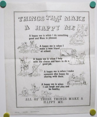 Vtg Tri Chem Picture to Paint Felt USA Poster #4100 Things That Make A Happy Me