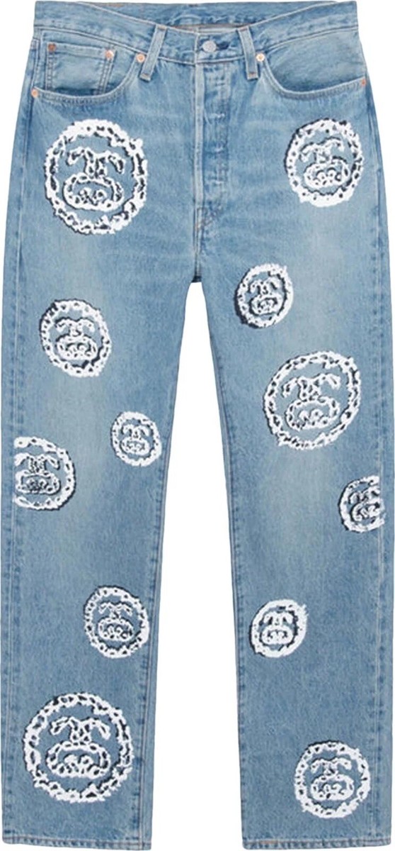 Stussy x Denim Tears 33x32 501 Levis Jean 'Light Indigo Stussy x Denim Tears 33x32 501 Levis Jean 'Light Indigo
