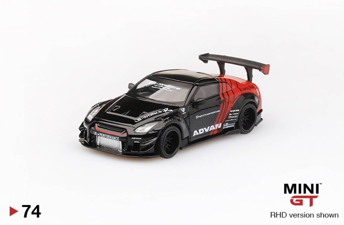 Mini GT 1/64 #74 LB WORKS Nissan GT-R (R35) ADVAN Japan Exclusive