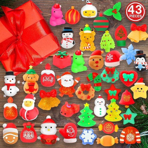 Christmas Party Favors 43 Pcs Mochi Squishy Toys Squishies for Kid Stress Relief - Picture 4 of 7