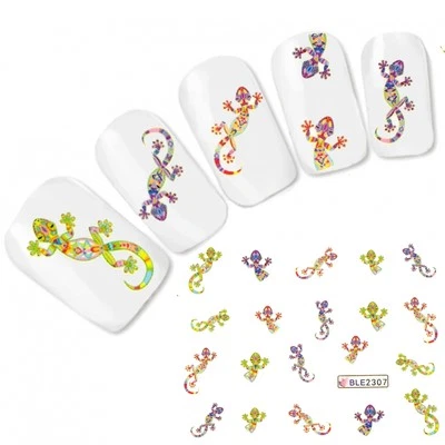 Tattoo Eidechse Nagel Sticker Lizard Echse Fuß Nägel Aufkleber Nail Art