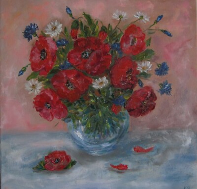 poppies original oil painting, painting on canvas, red poppies wall art, flowers