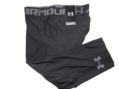 Under Armour HeatGear 2.0 Mens size 2XL Black COMPRESSION Workout 3/4 Tights NEW