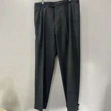 Savane Cuffed Mens Pants 34X29 Grey Straight Dress Office Career