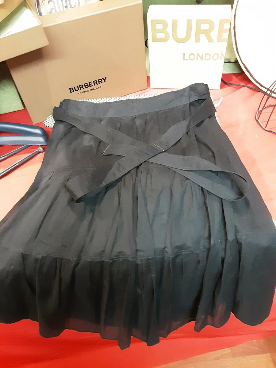 Burberry Black Pleated Wrap Skirt eBay