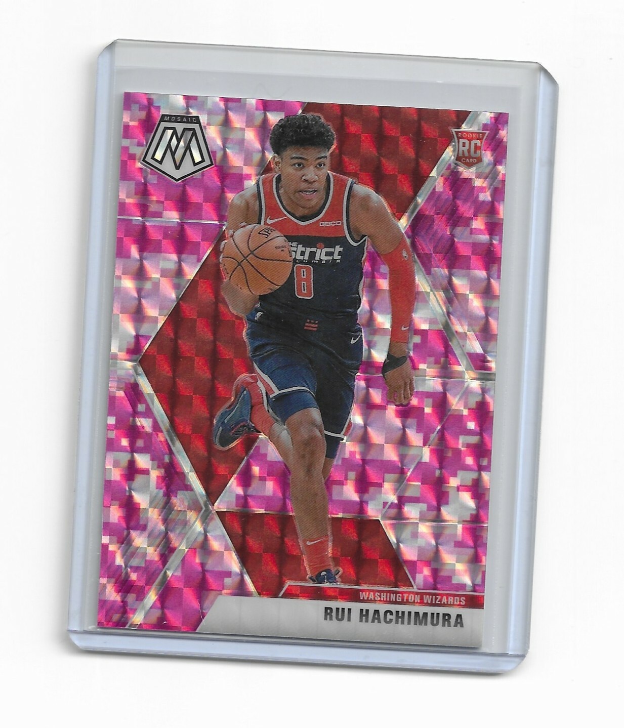 Rui Hachimura 2019-20 Mosaic Pink Camo Prizm Rookie RC Card #231 Gonzaga