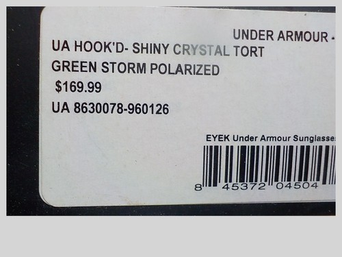 NIB Under Armour Hook'd Shiny Crystal Tort Green Storm Polarized Sunglasses - Picture 8 of 12