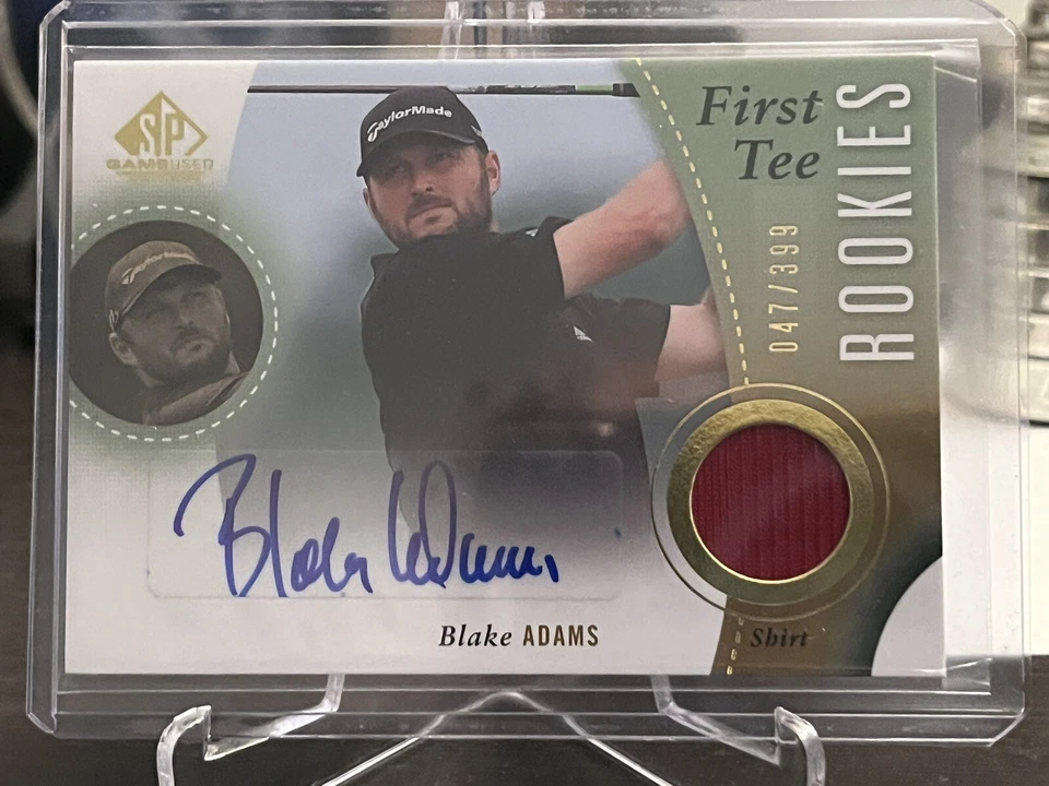 2014 GOLF SP GAME USED Blake Adams First Tee Rookies Auto Shirt Relic #047/399 - Image 3 of 3