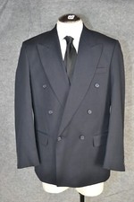Pierre Balmain Blazer Mens 40R Navy Blue Wool Double Breasted Luxury Made Taiwan