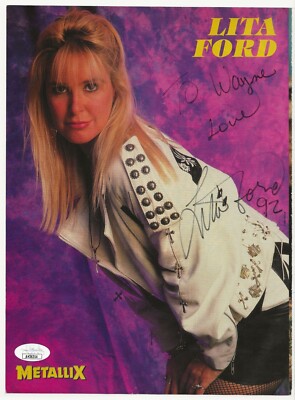 Lita Ford REAL SIGNED Mag Pinup Photo #5 JSA COA Autographed Glam Rock
