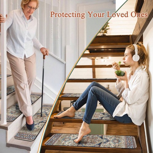 Non-Slip Carpet Stair Treads, Rubber Safety Mats for Wooden Steps, Reusable - Picture 84 of 87