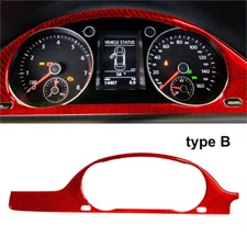 For Volkswagen Passat 2009-2011 Red Carbon Fiber Interior Speedometer Cover Trim