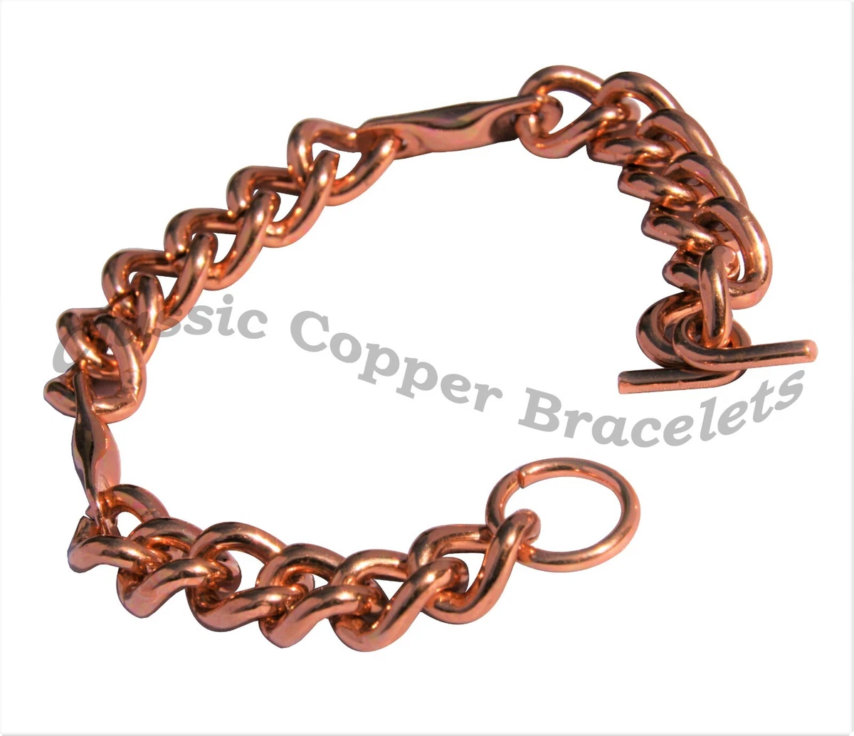 Mens solid hotsell copper link bracelet