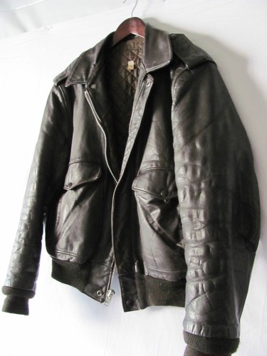 R Sherman, Brown Leather Jacket, Size 