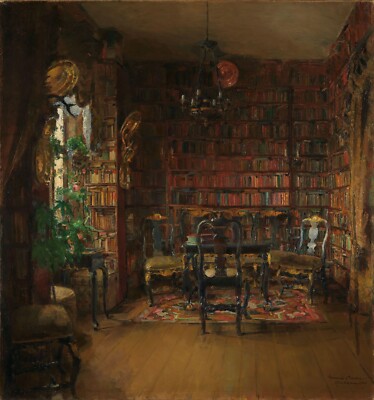 Harriet Backer : Thorvald Boeck's Library : Archival Quality Art Print 13x19