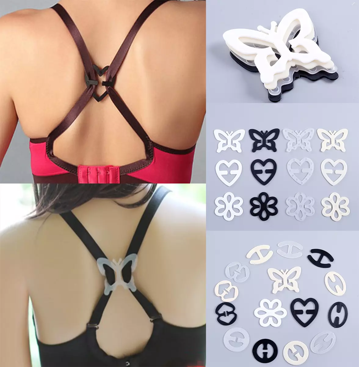 12pcs Bra Strap Buckle Straps Holders Invisible Bra Clips Underwear  Fastener #55