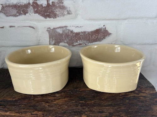 2 Homer Laughlin FIESTA Ivory Square Soup Cereal Sides Bowl Add/Replace 5x2.5in.