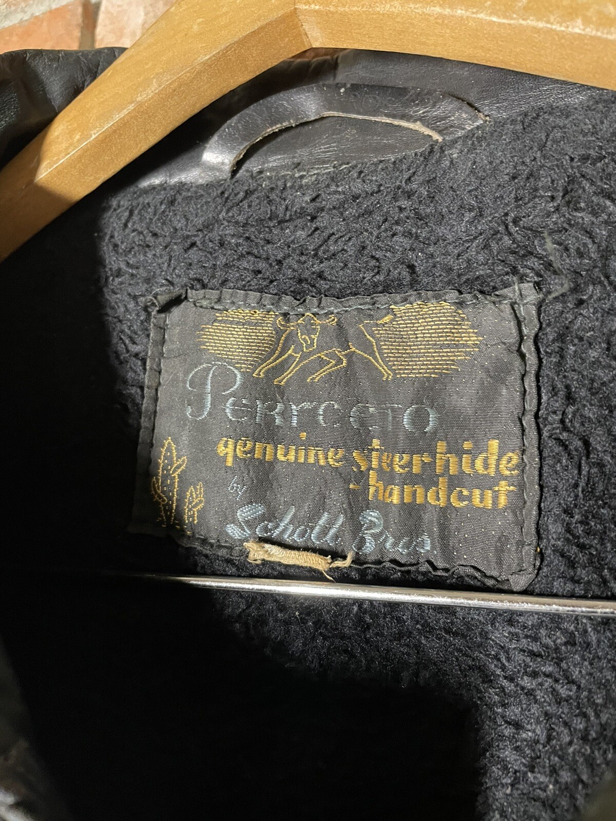 Vintage Schott Leather Jacket Men Xl Perfecto Steerhide Black Talon Fur Lined