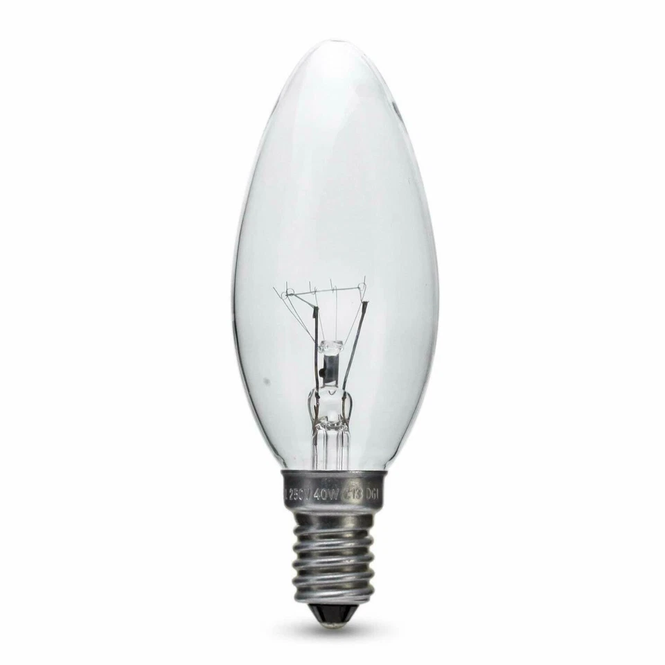E14 B22 Candle Light Bulbs 40W 60W Clear Dimmable 10 PACK SES Bayonet UK SELLER - Image 2 of 4