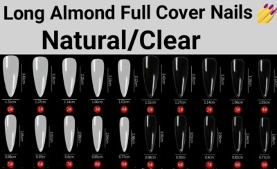 100Pc Long Almond Full Cover Nails Artificial False Nail Press on Nail Jargod
