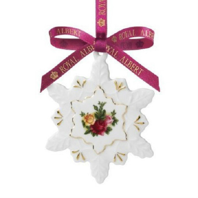 ROYAL ALBERT OCOROR42431 SNOWFLAKE 8.5 CM OLD COUNTRY ROSES CHRISTMAS HANGER