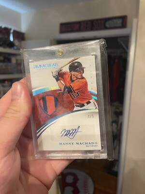 2015 Panini Immaculate Manny Machado Patch Auto 1/5 Orioles Padres RARE!!