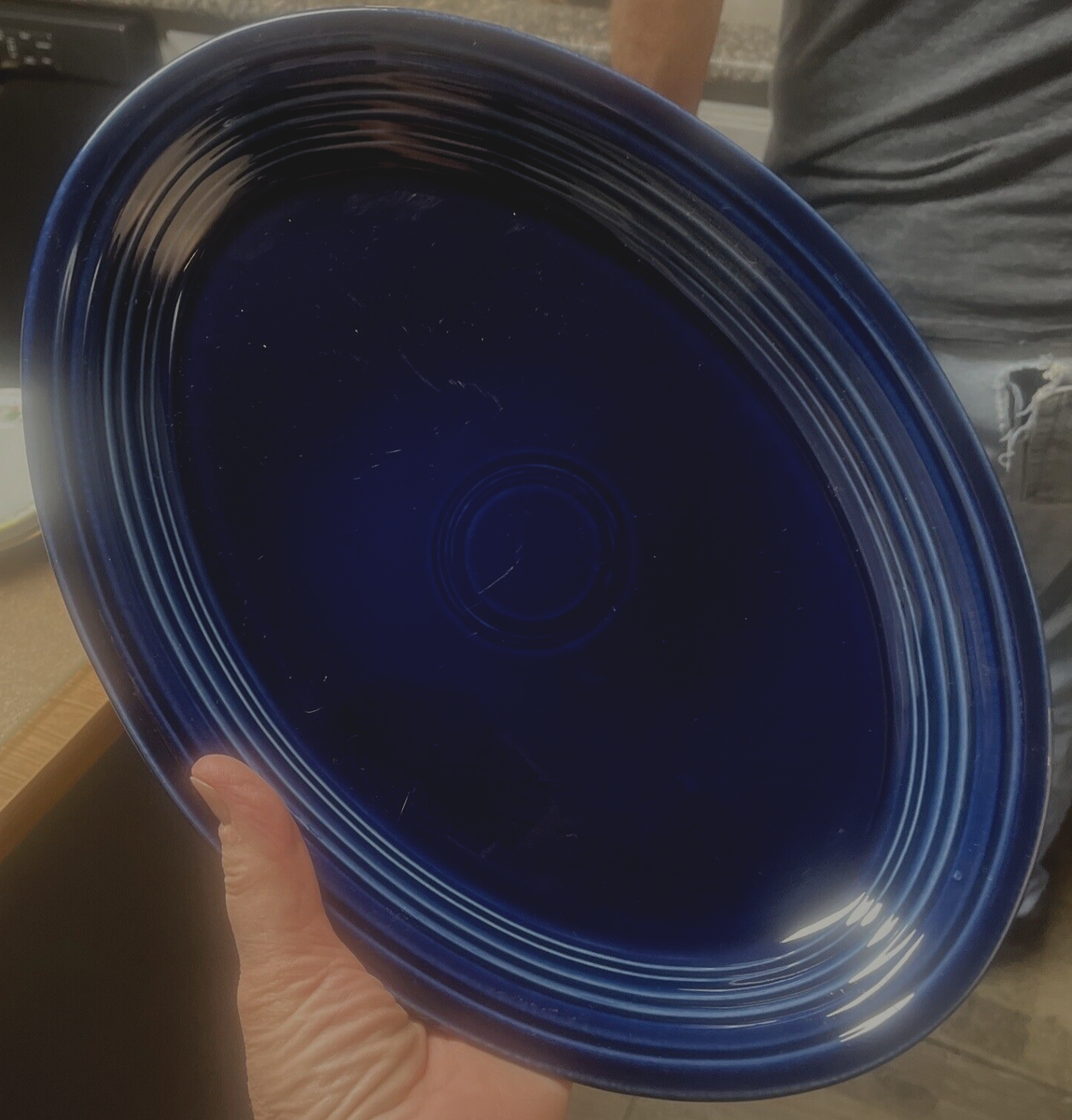 HLC Fiesta Ware USA Dark Blue Cobalt Oval Serving Platter