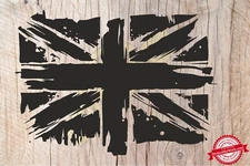 UK Flag Distressed hood side vinyl DECAL sticker for car black 500mm x 250mm x 2