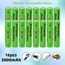 Rechargeable AA AAA Batteries, 1.5V Alkaline Power AA AAA Battery 3000mAh, 16PCS