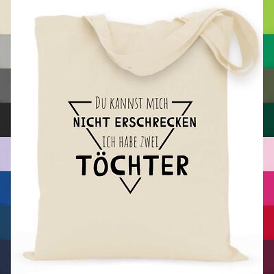 Stoffbeutel Jutebeutel Ich Habe Zwei Töchter Geschenk für Vater Vatertag Papa