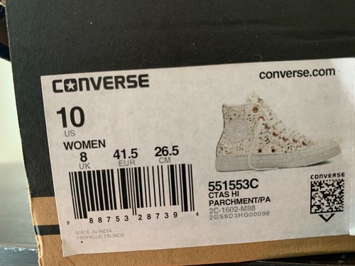 Converse Chuck Taylor ALL STAR Hi PARCHMENT [551553C] Sequin BEIGE US 10 UK  8 | eBay