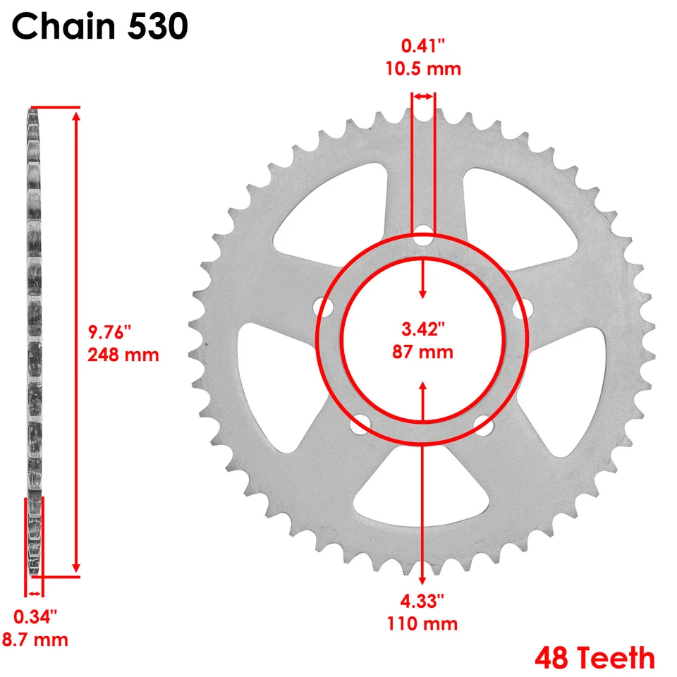Red O-Ring Drive Chain & Sprockets Kit for Suzuki GSF600 Bandit E3 E3 1995-1999 - Image 4 of 4