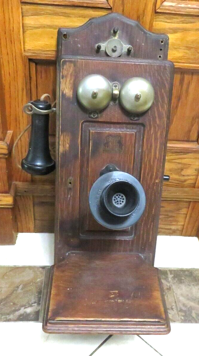 Late 1800s Swedish American Hand Crank WallPhone Antique OAK Wood Box Phone eBay