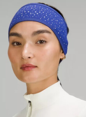 Lululemon L/XL Fleece Reflective Running Ear Warmer Purple LU9AXTS PSYH $48 