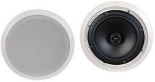8" Ceiling In wall Stereo Speakers Pair 8ohm Flush mount 10.75" Frame 2 NEW