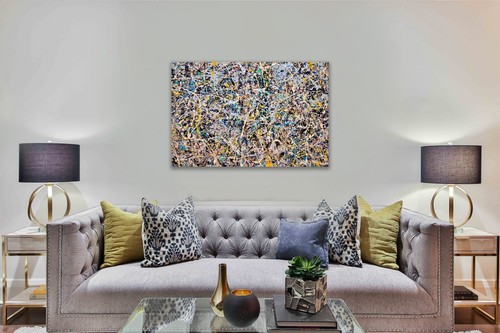Jackson Pollock Lavender Mist Number 1 CANVAS PAINTING ART PRINT 1885 - Picture 3 of 8