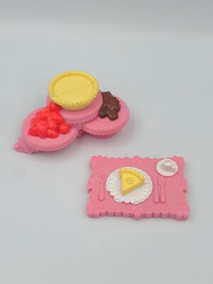 2 Fisher Price Loving Family Dollhouse Food Dessert Cake Plates Tray Replacement