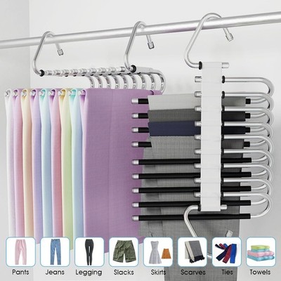 2pcs Hosenbügel Kleiderbügel Faltbare Multi Bügel Schrank-Organizer Hosenhalter