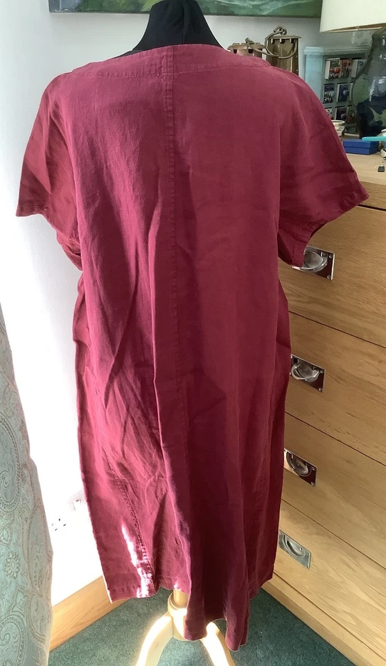 Seasalt Primary Linen Dress ~ Dulse Red ~ Size 16 BNWT RRP £75 - Image 4 of 4