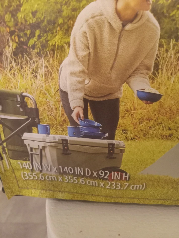 Ozark Trail 7 человек 1-комнатная палатка-типи с вентилируемым задним окном, зеленая - Изображение 2 из 4