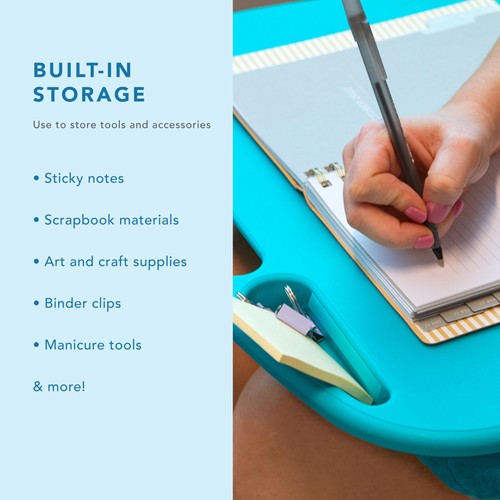 Turquoise Lap Desk 179X13 Inches Portable Lightweight With Storage Wells - 第 6/7 張圖片